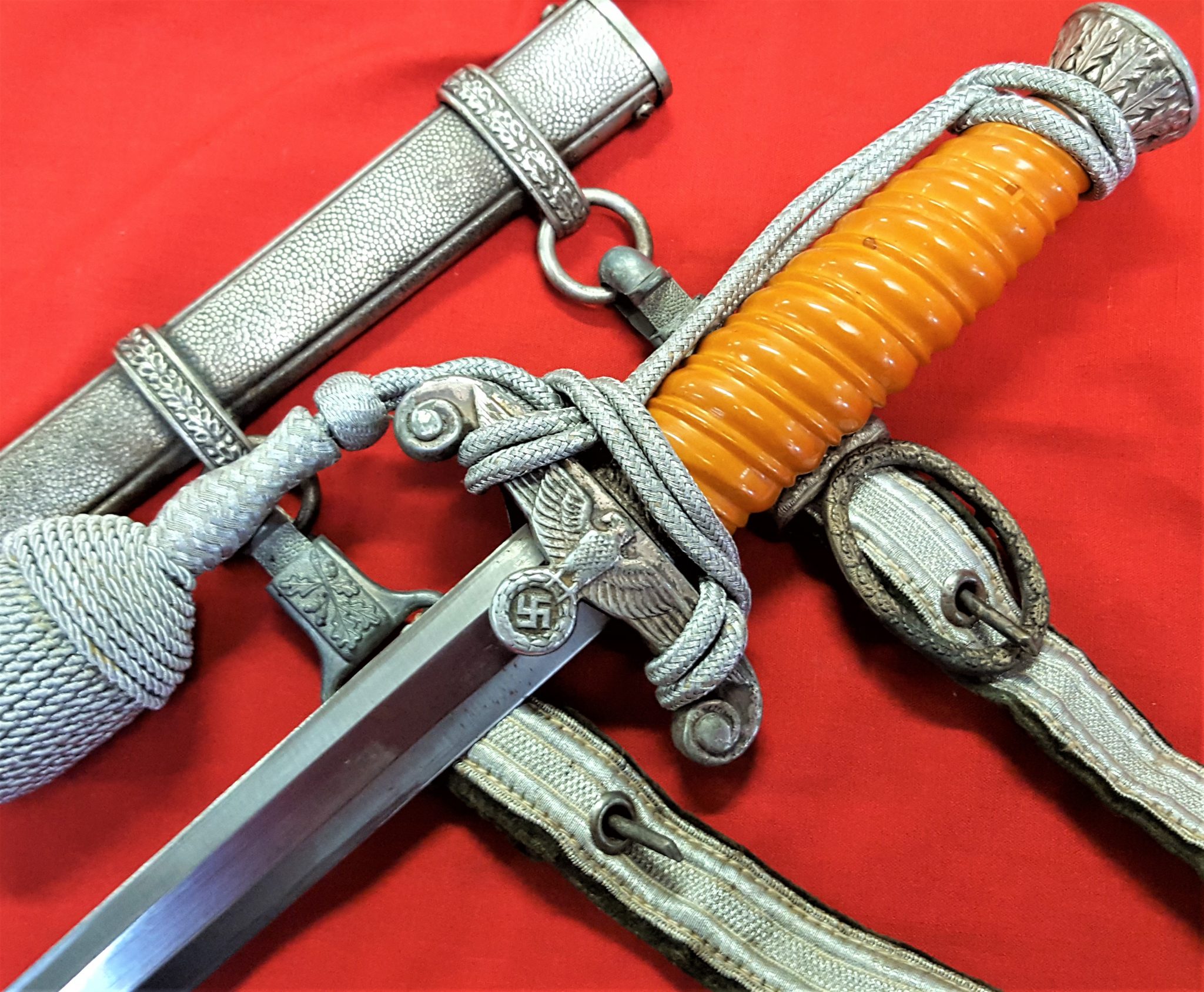 Ww German Army Officers Dagger With Scabbard Hangers Knot By