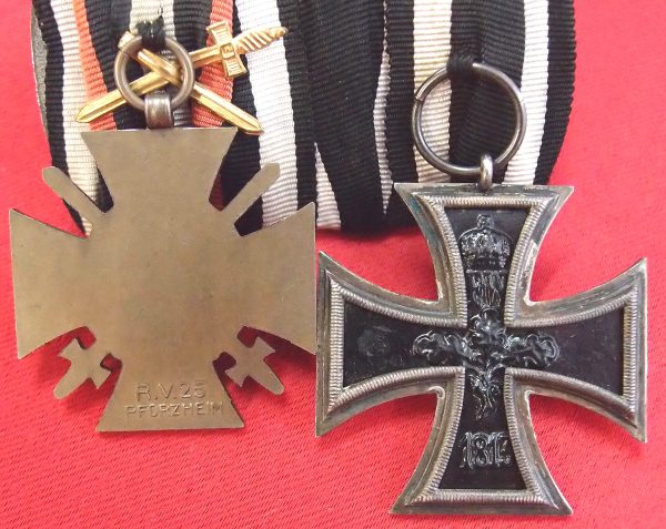 **SOLD** WW1 GERMAN ARMY SERVICE MEDAL BAR WITH IRON CROSS - Image 2