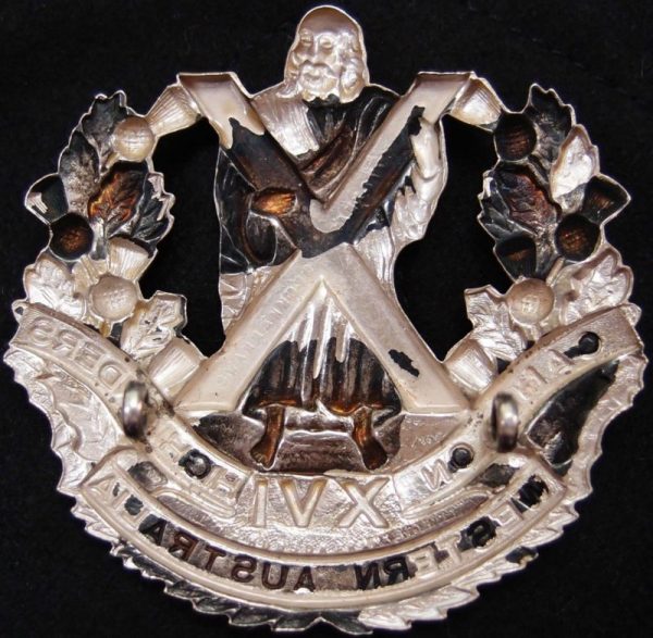 WW2 AUSTRALIAN ARMY 16TH BN CAMERON HIGHLANDERS CAP BADGE 1930-1942 PATTERN - Image 4