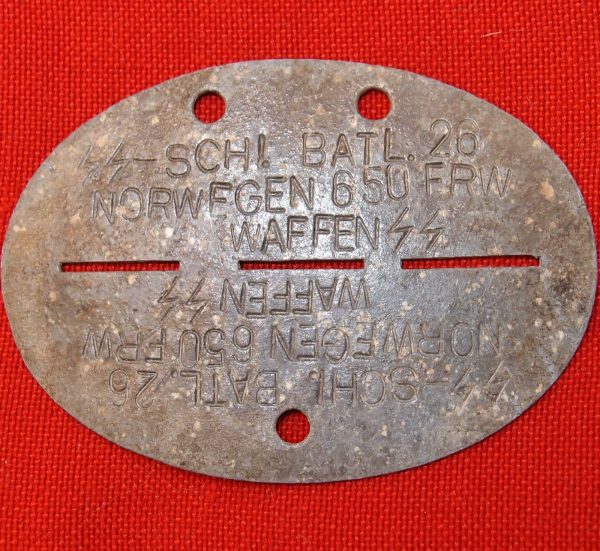 GERMAN WW2 SS IDENTITY DISC NORWEGIAN VOLUNTEER