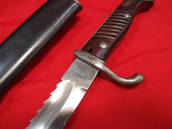 WW1 GERMAN ARMY 98.05 SAWBACK BUTCHER BAYONET SWORD BY E & F HORSTER SOLINGEN - Image 9