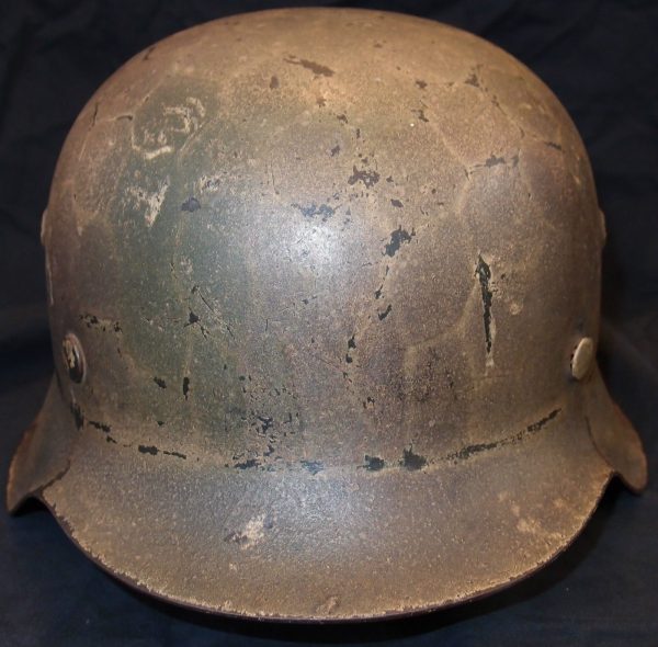 WW2 GERMAN ARMY M42 CHICKEN WIRE CAMOUFLAGE STEEL HELMET - Image 2