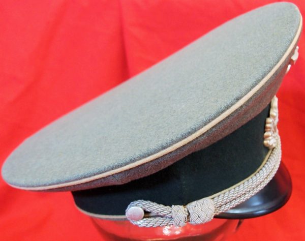 WW2 NAZI GERMANY ARMY INFANTRY OFFICER PEAKED CAP HAT - Image 3