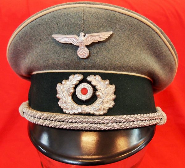 WW2 NAZI GERMANY ARMY INFANTRY OFFICER PEAKED CAP HAT