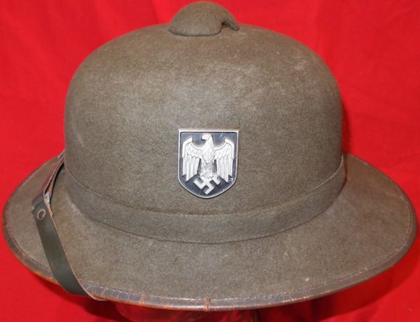 WW2 GERMAN ARMY TROPICAL PITH HELMET (tropenhelm) AFRIKA KORPS - Image 3