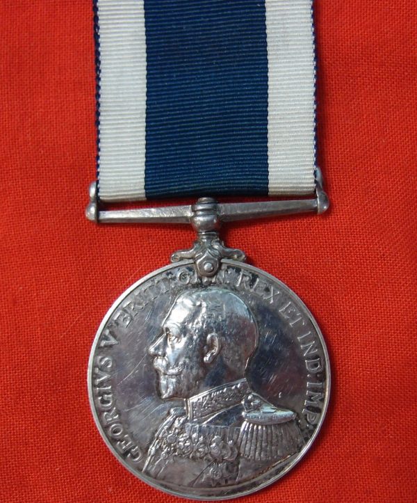 WW1 BRITISH NAVY LONG SERVICE GOOD CONDUCT MEDAL HMS PEMBROKE - Image 2