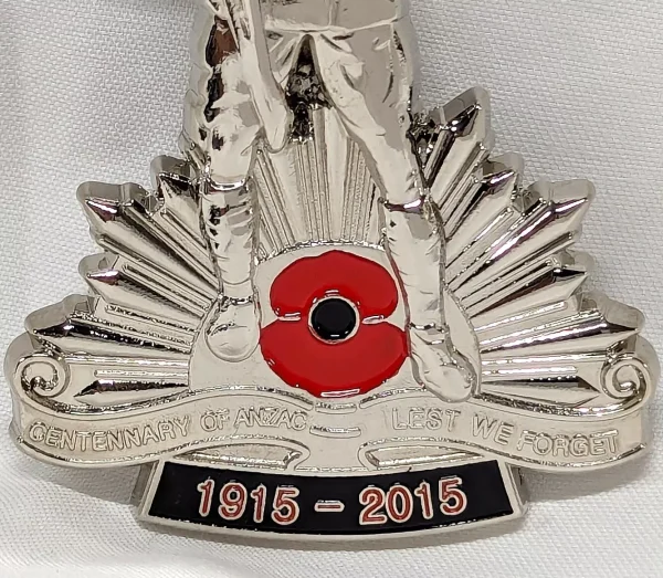 ANZAC WW1 100TH ANNIVERSARY SILVER* LIMITED EDITION* BADGE MEDAL - NUMBERED - Image 2