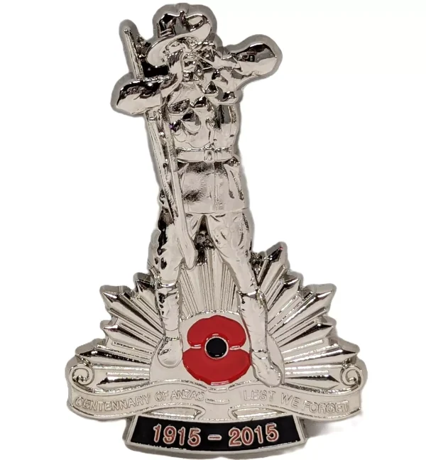 ANZAC WW1 100TH ANNIVERSARY SILVER LIMITED EDITION BADGE MEDAL NUMBERED