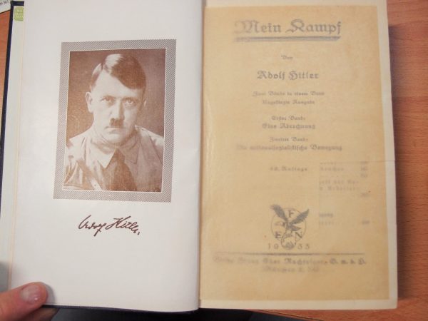 **SOLD** 1933 EDITION OF HITLER'S MEIN KAMPF BOOK