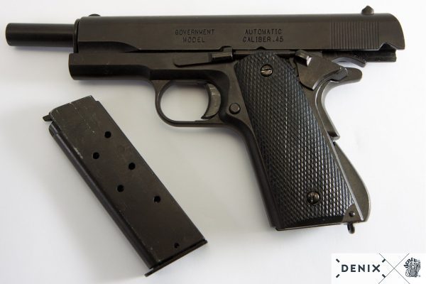 REPLICA M1911 US COLT HAND GUN PISTOL DENIX - BLACK STRIP DOWN TYPE - Image 6