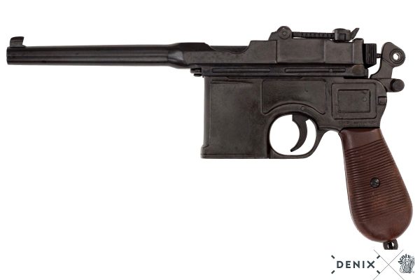 REPLICA WW1 WW2 GERMAN M-96 MAUSER PISTOL BY DENIX BAKELITE - Image 2
