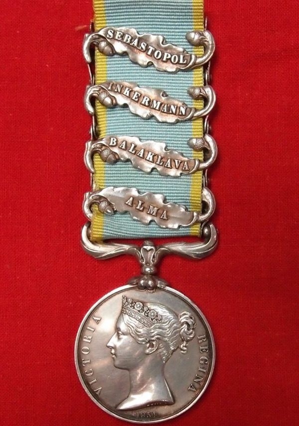 VINTAGE CRIMEA WAR 4 BAR CAMPAIGN MEDAL KILLED IN ACTION INKERMAN 1854 20TH REGVINTAGE CRIMEA WAR 4 BAR CAMPAIGN MEDAL KILLED IN ACTION INKERMAN 1854 20TH REG - Image 2