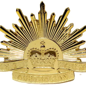 Rising sun hat badge for uniform full size Australian army 7th type 1991 slouch