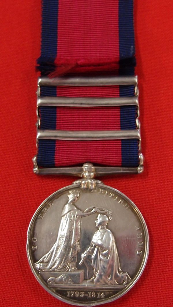 RARE PRE WW1 MILITARY GENERAL SERVICE MEDAL 7 BARS WOUNDED VITTORIA - Image 4