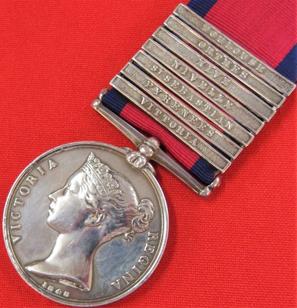 RARE PRE WW1 MILITARY GENERAL SERVICE MEDAL 7 BARS WOUNDED VITTORIA