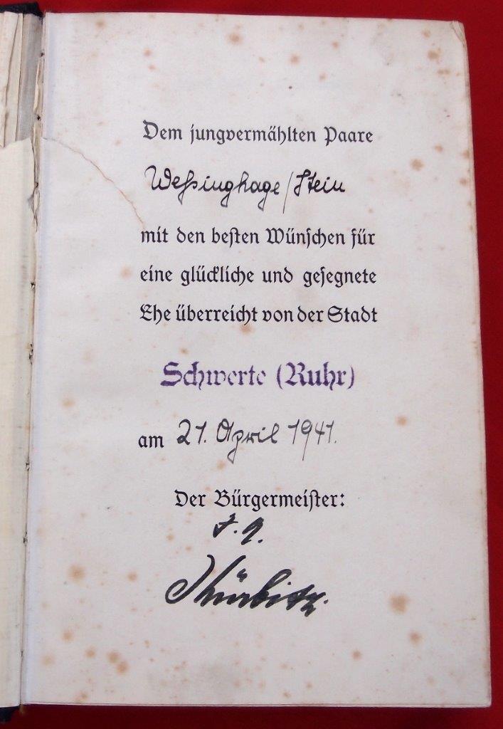 **SOLD** WW2 GERMAN MEIN KAMPF WEDDING EDITION | JB Military Antiques