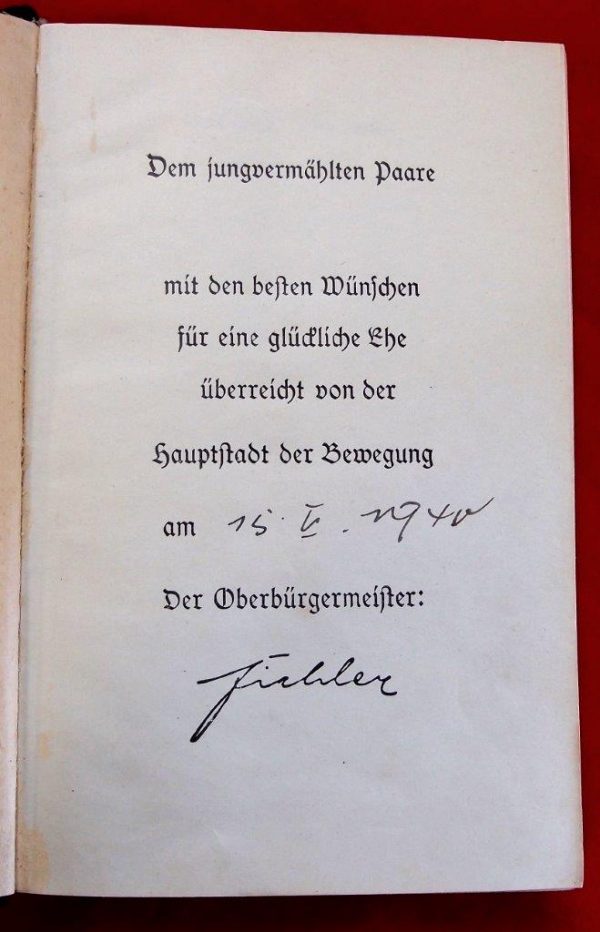 WW2 GERMAN WEDDING EDITION OF MEIN KAMPF | JB Military Antiques