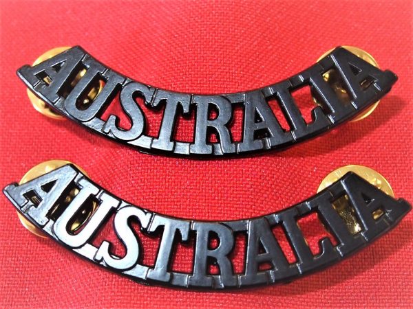 BLACK WW1 WW2 KOREAN WAR AUSTRALIAN ARMY AUSTRALIA SHOULDER BADGES ANZAC REPLICA