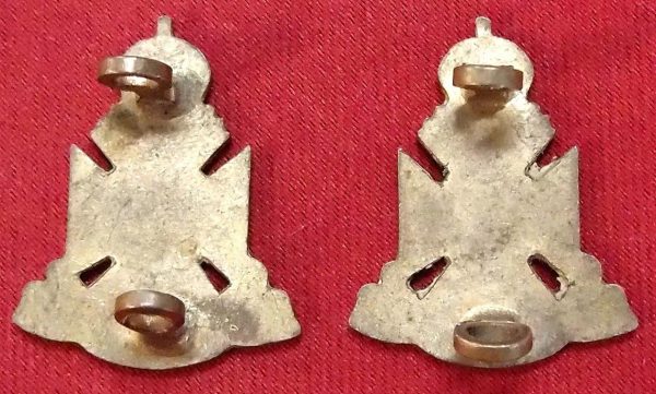 WW2 AUSTRALIAN ESSENDON RIFLES 58TH BATTALION COLLAR BADGE PAIR - Image 2