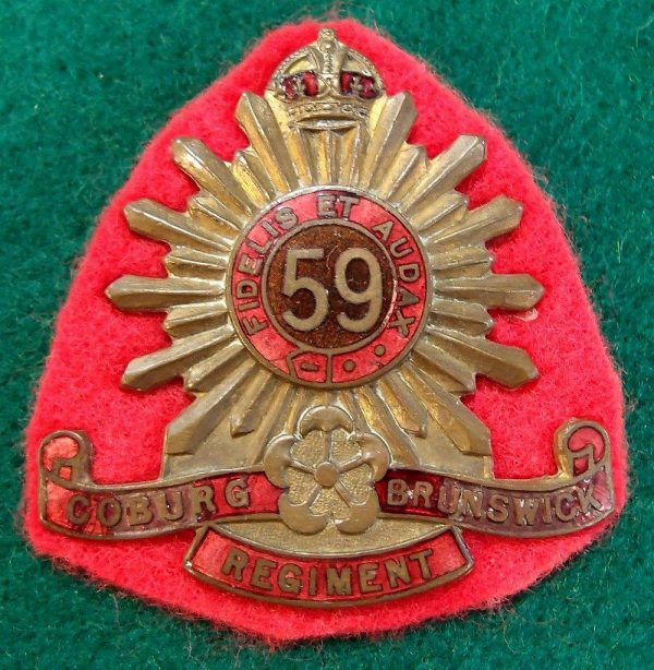 WW2 AUSTRALIAN 59TH INFANTRY COBURG-BRUNSWICK REGIMENT CAP BADGE