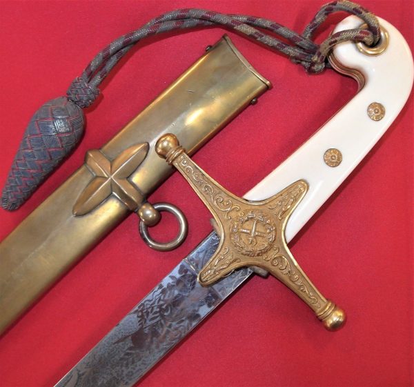 **SOLD** RARE 1831 PATTERN BRITISH ARMY QUEEN VICTORIAN GENERAL OFFICER'S MAMELUKE SWORD