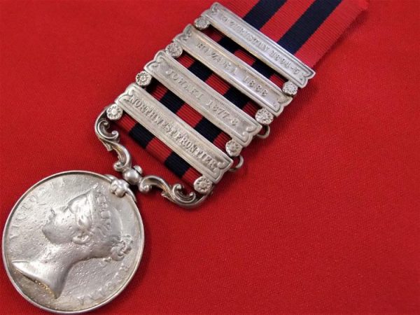 **SOLD** India General Service Medal 1854 - 95, 4 clasps