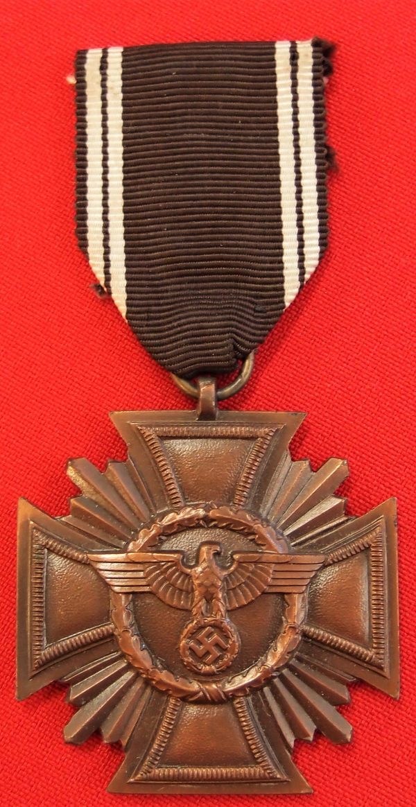 N.S.D.A.P. TEN YEAR LONG SERVICE MEDAL WITH RIBBON BY Gebr. Jäger, Gablonz a. N Sudetenland