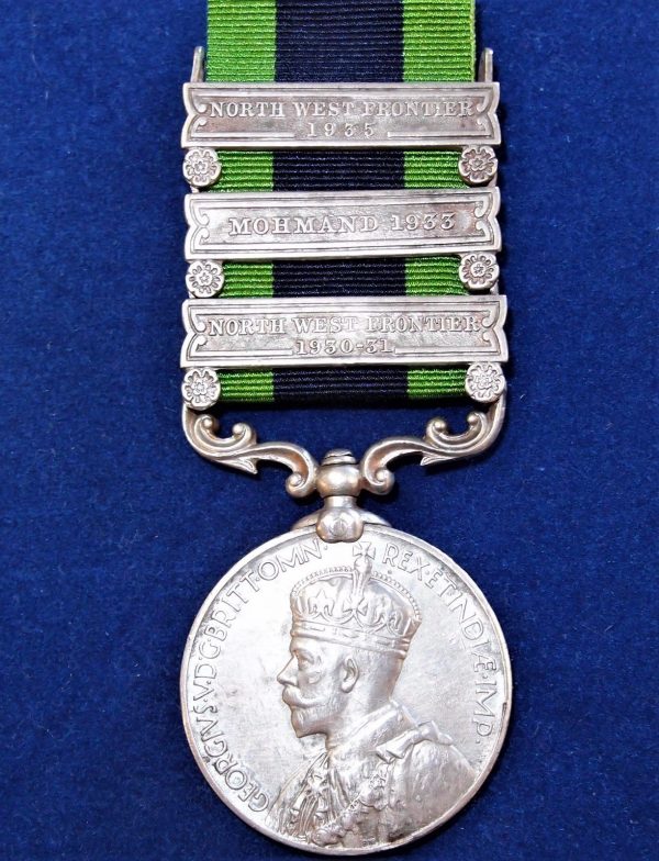 AFGHANISTAN-BRITISH KING GEORGE V INDIA GENERAL SERVICE MEDAL 3 BAR WW1 WW2 4TH MOUNTAIN BATTERY