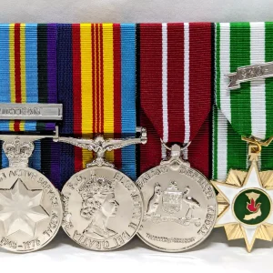 REPLICA AUSTRALIAN VIETNAM WAR SET OF 4 COURT MOUNTED MEDALS ARMY NAVY AIR FORCE