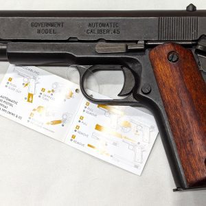 REPLICA M1911 US COLT HAND GUN PISTOL DENIX WITH STRIP DOWN TYPE WOODEN GRIPS