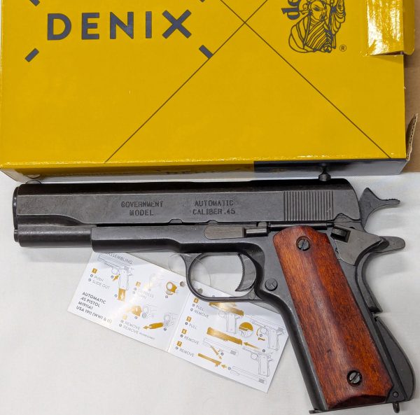 REPLICA M1911 US COLT HAND GUN PISTOL DENIX - STRIP DOWN TYPE WOODEN GRIPS - Image 5