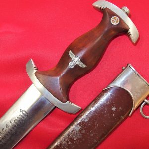 NAZI GERMANY 1ST MODEL 1933 SA DAGGER WITH SCABBARD BY MALSCH & AMBRONN