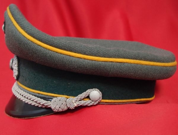 WW2 GERMANY ARMY CAVALRY OFFICER PEAKED CAP HAT - Image 2