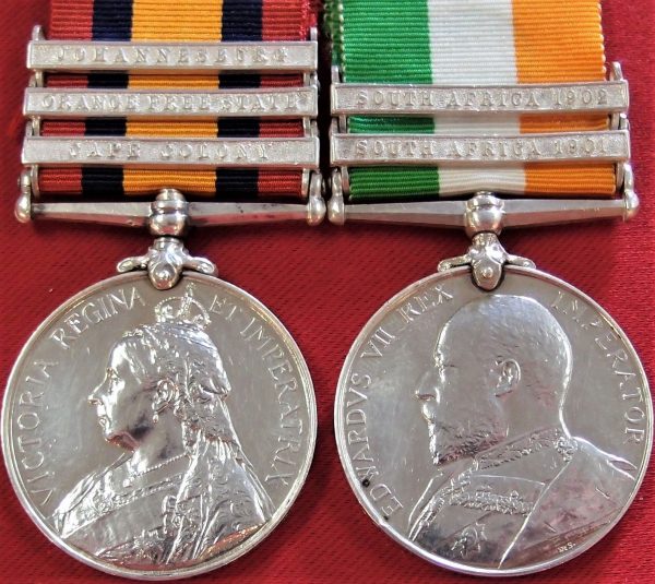 BRITISH QUEENS/KINGS SOUTH AFRICA BOER WAR SERVICE MEDALS 4259 TEMPLE SCOTTISH