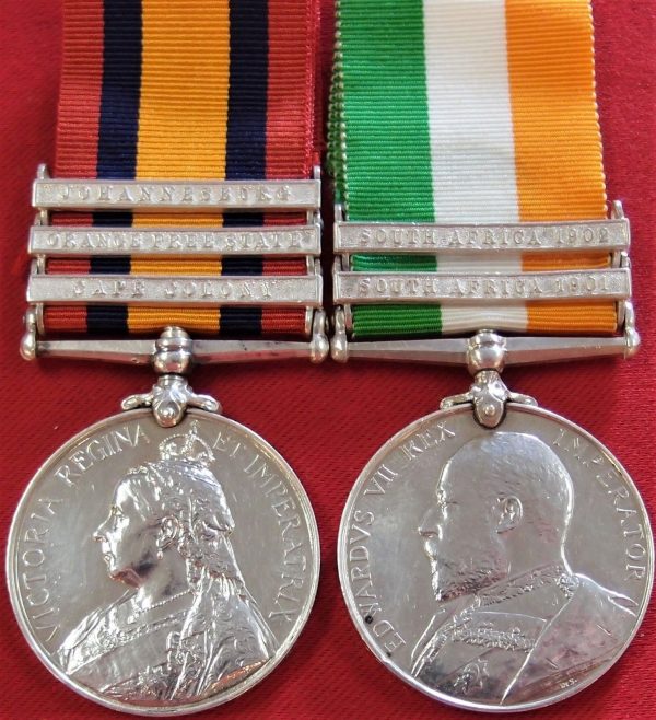 BRITISH QUEENS/KINGS SOUTH AFRICA BOER WAR SERVICE MEDALS 4259 TEMPLE SCOTTISH - Image 2