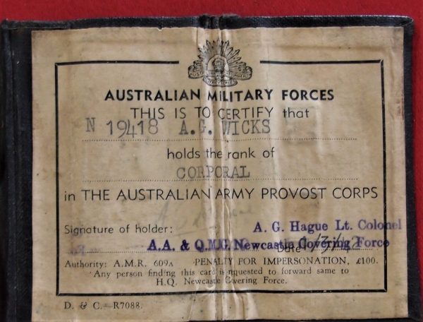 NAMED WW2 WAR MEDALS AUSTRALIAN ARMY PROVOST NX101342 ATHOL WICKS ORIGINAL ANZAC - Image 5