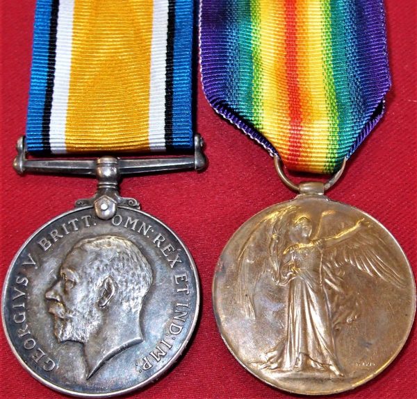 WW1 AUSTRALIAN MEDAL PAIR 1132 WILLIAM PORTCH 28TH BATTALION KALGOORLIE ANZAC