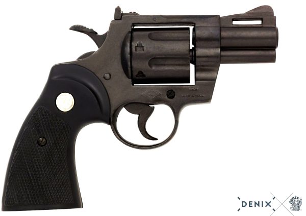 DENIX REPLICA GUN COLT PYTHON SNUB NOSE 357 MAGNUM REVOLVER PISTOL 2 INCH MODEL