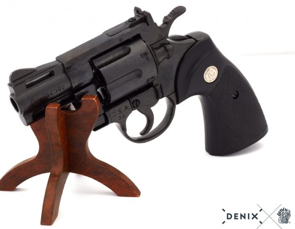 DENIX REPLICA GUN COLT PYTHON SNUB NOSE 357 MAGNUM REVOLVER PISTOL 2 INCH MODEL - Image 4