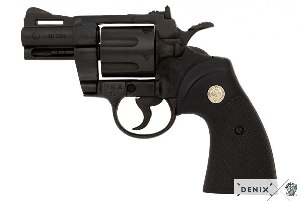 DENIX REPLICA GUN COLT PYTHON SNUB NOSE 357 MAGNUM REVOLVER PISTOL 2 INCH MODEL - Image 7