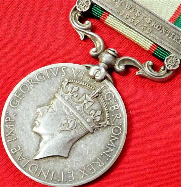 1936-39 BRITISH INDIA SERVICE MEDAL WW2 AFGHANISTAN 2nd PUNJAB REGIMENT