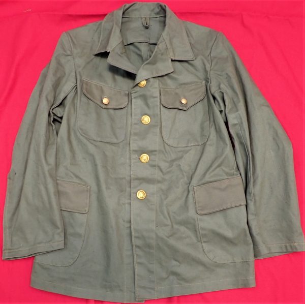 WW2 JAPANESE SPECIAL NAVAL LANDING FORCE GREEN FATIGUE UNIFORM SHIRT