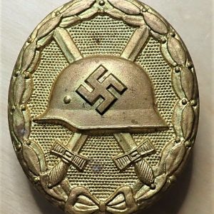 WW2 GERMAN WOUND BADGE IN GOLD BY FRIEDRICH ORTH OF VIENNA