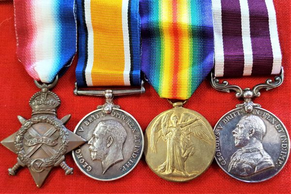 WW1 BRITISH ARMY MERITORIOUS SERVICE MEDAL GROUP OF 4 S4-091310 CPL E.M.ATKINSON