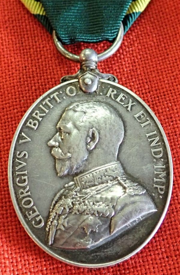 WW1 ERA BRITISH ARMY TERRITORIAL EFFICIENCY MEDAL 7TH SHERWOOD FORRESTERS