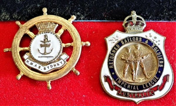 WW1 HMAS SYDNEY EMDEN ACTION BRITISH ROYAL NAVY MEDAL GROUP OF 5 WITH BADGES - Image 8