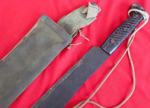 WW2 Australian machete Knife with scabbard dated 1945