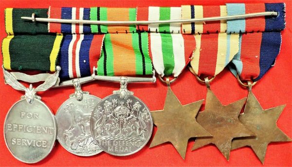 WW2 BRITISH ARMY MILITIA GROUP OF 6 MEDALS ROYAL CORPS OF SIGNALS M.I.D. SICILY - Image 2