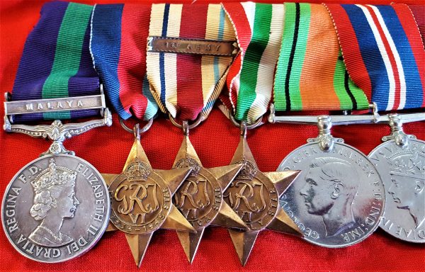 WW2 & Malaya British Army medal group of 8 to Captain Norton. R.A.M.C.