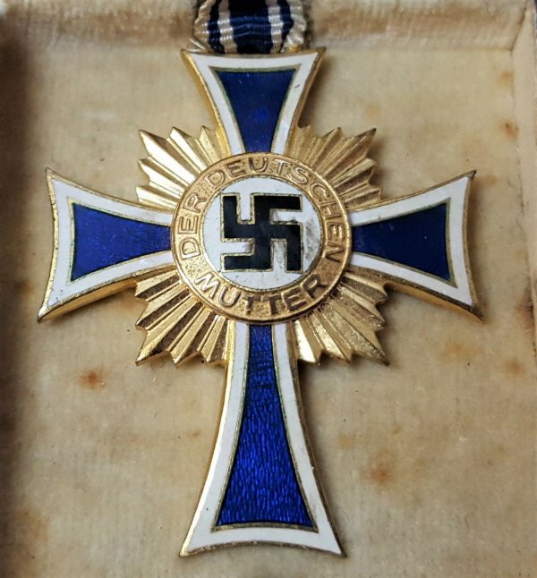 WW2 NAZI GERMANY MOTHERS CROSS IN GOLD WITH PRESENTATION CASE BY FRANZ REISCHAUER, OBERSTEIN - Image 5